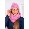 Pink two-piece set hat and scarf K305