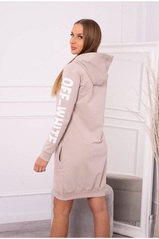 Beige dress with a hood