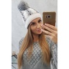 Gray and white women's hat K323