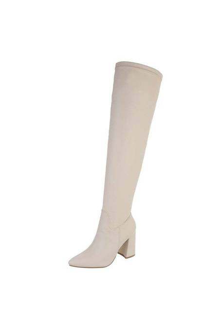 Beige women's long boots GR-NN77