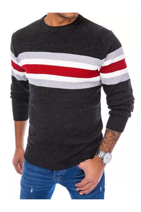 Men's dark gray sweater Dstreet WX2074