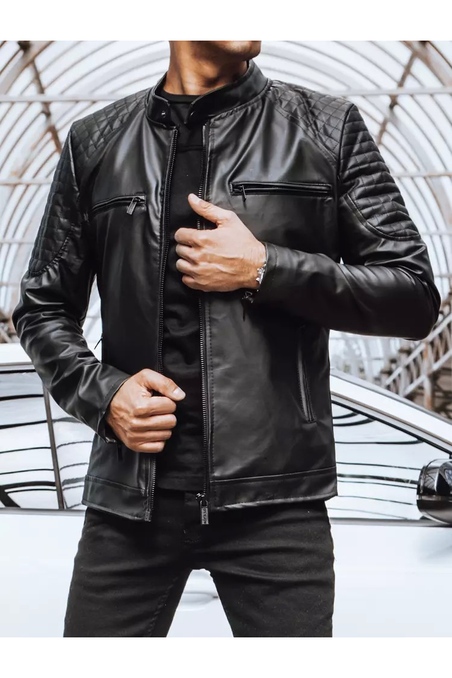 Black men's eco leather jacket Dstreet GR-tx4228