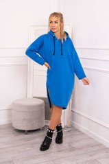 Blue leisure dress with slit KES-23854-9168