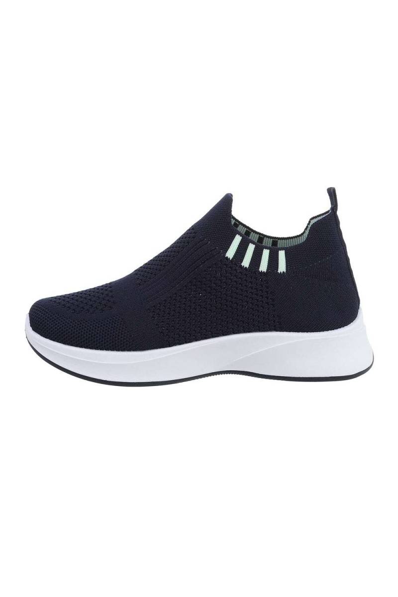 Low, dark blue sneakers for women J512-2-navy