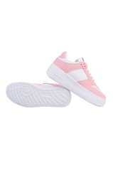 Pink low sneakers for women J550-1-pink
