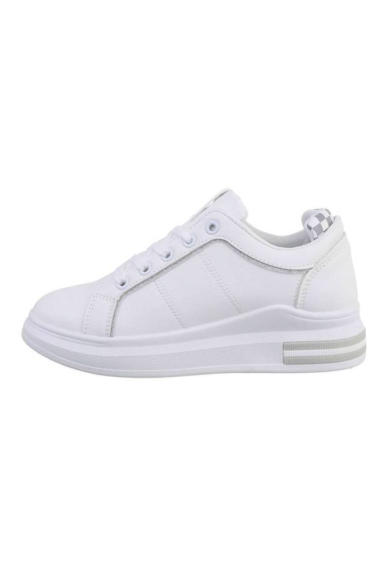 White low sneakers for women J554-2-whitegrey