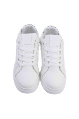 White low sneakers for women J554-2-whitegrey