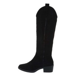 Kaubojiško ir baikerių stiliaus moteriški batai juodos spalvos GR-F1225S-black