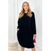 Velvetinė suknelė su kišenėmis juodos spalvos KES-25861-6533
