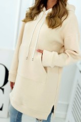 Pašiltintas moteriškas džemperis šviesiai smėlio spalvos KES-25874-5672-O