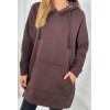 Pašiltintas moteriškas džemperis su šoninėmis išpjovomis, rudos spalvos KES-25832-9319