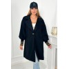 Ilgas moteriškas paltas juodos spalvos KES-25915-2398
