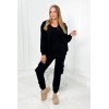Trijų dalių moteriškas komplektas džemperis + palaidinė + kelnės juodos spalvos KES-25925-9588