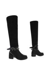 Women's black over-the-knee boots GR-1635-C217-black