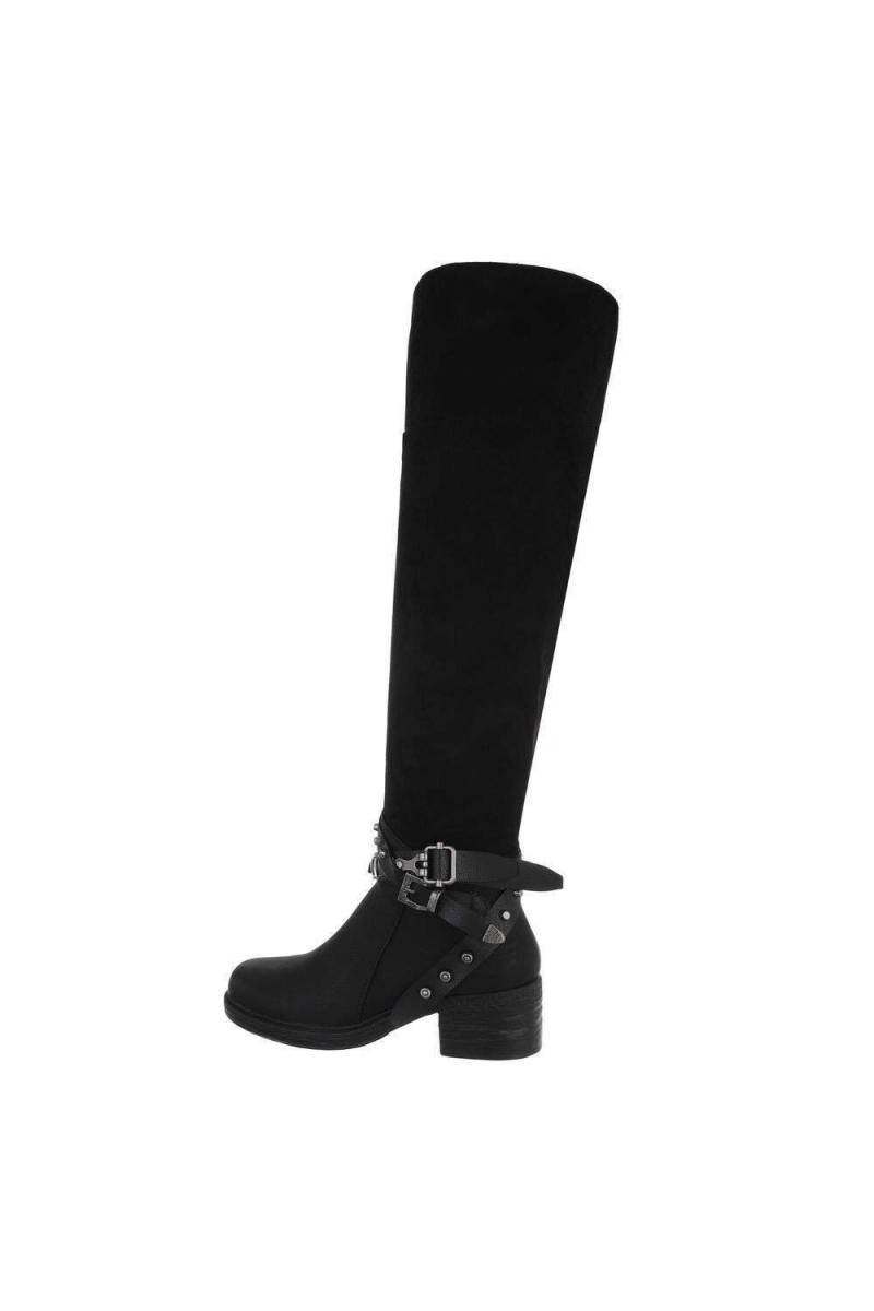 Women's black over-the-knee boots GR-1635-C217-black