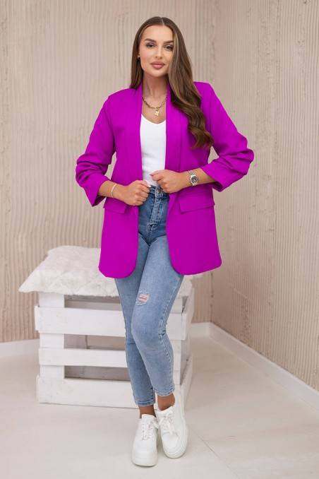 Elegantiška tamsiai violetinės spalvos striukė su Violetinė KES-27724-9709