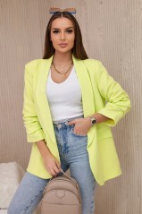 Women's jacket elegant yellow neon KES-28042-9709