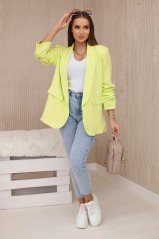 Women's jacket elegant yellow neon KES-28042-9709