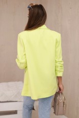 Women's jacket elegant yellow neon KES-28042-9709