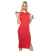 Long red sleeveless dress