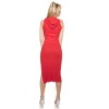 Long red sleeveless dress