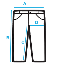 Men's jeans measurements